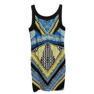 AA Studio Women's Sleeveless Abstract Geometric Midi Dress, Size 6